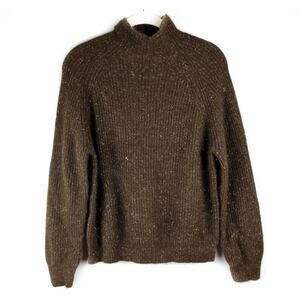 NEW See U Soon Mock Neck Brown Gold Metallic Sweater S/M Fall Minimal
